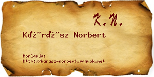 Kárász Norbert névjegykártya