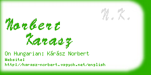 norbert karasz business card