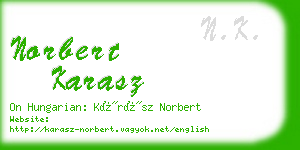 norbert karasz business card